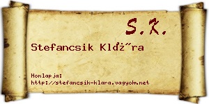 Stefancsik Klára névjegykártya