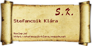 Stefancsik Klára névjegykártya