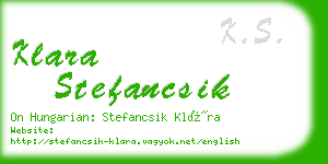 klara stefancsik business card